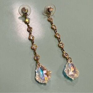 Elegant Gold-tone and Crystal Drop Earrings